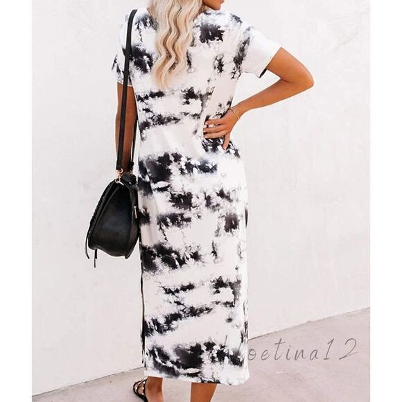 🎉HP🎉NEW Tie Dye Print Split Dress - Picture 5 of 8